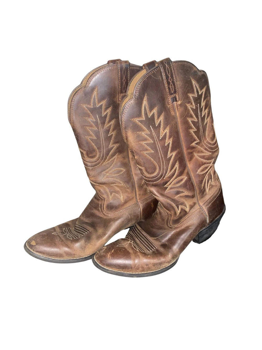 Ariat Heritage R Toe Western Boots Womens 8.5 C Wide Brown Leather 10001021